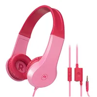 Motorola  Kids Wired Headphones Moto Jr200 Over-Ear Built-In microphone 3.5 mm plug Pink 505537470993 5055374709931