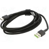 Cable Usb 2.0 A plug,USB C plug 2M black 480Mbps textile  Gc-Kabgc19 Kabgc19