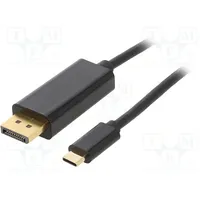 Adapter Usb-C Hdmi plug,USB C plug gold-plated 1.8M black  Ak-Av-18