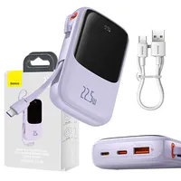 Baseus Qpow power bank 10000Mah built-in Usb Type-C cable 22.5W Quick Charge Scp Afc Fcp purple Ppqd020105  6932172608514
