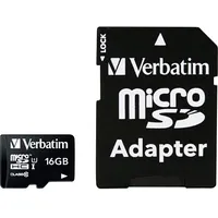 Verbatim memory card, microSDHC, 16 Gb, Micro Secure Digital High-Capacity, Class 10, including adapters / V44082  023942440826 44082