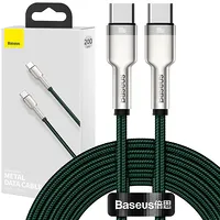 Baseus Cafule Series Metal Data Usb Type C - Typ Cable Power Delivery 100 W 20 V  5 A 2 m green Catjk-D06 6953156202399 031028