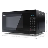 Sharp Microwave Oven with Grill Yc-Mg81E-B Free standing 28 L 900 W Black  4974019312194