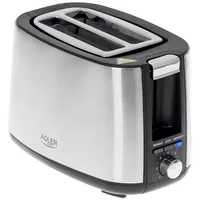 Adler Toaster Ad 3214  Power 750 W Number of slots 2 Housing material Stainless steel Silver 5903887802154