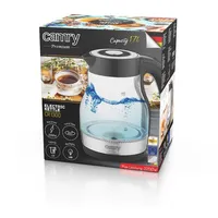 Camry Kettle Cr 1300 Electric 2200 W 1.7 L Glass 360 rotational base Black  5903887803892