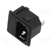 Connector Ac supply socket male 10A 250Vac Iec 60320 C14 E  Pf0011/20/63