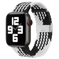 iLike Apple Watch 38 / 40 41Mm Braided Fabric Strap Black White  4-Iawbfsbw 9145576237793