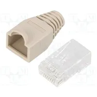 Plug Rj45 Cat 6A gold-plated Layout 8P8C for cable straight  Log-Mp0072 Mp0072