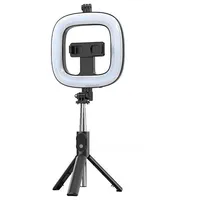 Selfie Stick - with detachable bluetooth remote control, tripod and ring lamp P20D Black  4-P20D 5900217998563