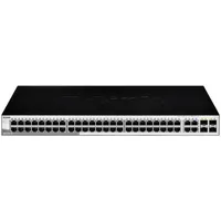 D-Link Dgs-1210-52, Gigabit Smart Switch with 48 10/100/1000Base-T ports and 4 Minigbic Sfp ports, 802.3X Flow Control, 802.3Ad Link Aggregation, 802.1Q Vlan, 802.1P Priority Queues, Port mirroring, Jumbo Frame support, 802.1D Stp, Acl, Lld  Dgs-1210-52/E 0790069467790 Wlononwcr