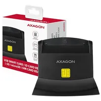 Axagon desktop stand reader Smart card / Id Cre-Sm2 with Usb 2.0 interface include Sd, microSD and Sim slots.  8595247904300