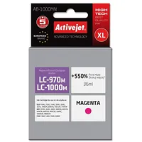 Activejet Ab-1000Mn Ink cartridge Replacement for Brother Lc1000M/970M Supreme 35 ml magenta.  Prints 550 more. 5904356292896 Expacjabr0007