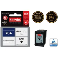 Activejet Ah-704Br Hp Printer Ink, Compatible with 704 Cn692Ae  Premium 20 ml black. Prints 70 more. 5901452156282 Expacjahp0145