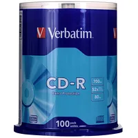 Matricas Cd-R Verbatim 700Mb 1X-52X Extra Protection, 100 Pack Spindle  43411V 023942434115