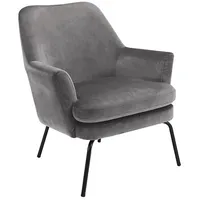 Atpūtas krēsls Chisa 74X73Xh83Cm, materiāls audums, krāsa pelēks, kājas metāls, melns  Ac75731 5705994993349