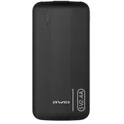 Awei P20K ārējais akumulators Powerbank  10000 mAh melns 6954284009744 85076000