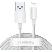 Baseus Simple Wisdom datu pārraides kabeļu komplekts no Usb uz Lightning 2.4A 2Pcs Set1.5M White  Tzcalzj-02 6953156230316