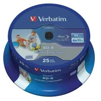 Bd-R Verbatim 25Gb 6X Datalife 25 Pack Spindle Wide Printable no Id  43811V 023942438113