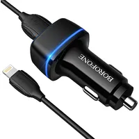 Borofone Car charger Bz14 Max - 2Xusb 2,4A with Usb to Lightning cable black  Ład001508 6931474735928