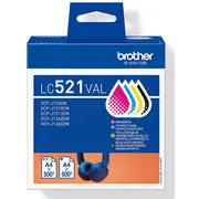 Brother Value pack Cmyk up to 4X500Pages  Lc521Val 4977766842150