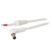 Cable 1X1Mm2 wires,DC 5,5/1,7 plug angled white 1.5M  Dc.cab.1911.0150