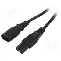 Cable 2X0.75Mm2 Iec C7 female,IEC C8 male Pvc 1M black 2.5A  Sn46-2/07/1Bk