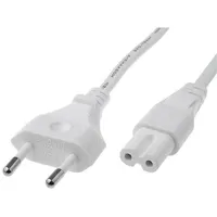 Cable 2X0.75Mm2 Cee 7/16 C plug,IEC C7 female Pvc 1M white  Sn14-2/07/1Wh