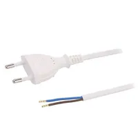 Cable 2X0.75Mm2 Cee 7/16 C plug,wires Pvc 1M white 2.5A  W-97819
