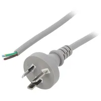 Cable 3X0.75Mm2 As/Nzs 3112 I plug,wires Pvc 1.8M grey 10A  S27-3/07/1.8Gy