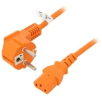 Cable Cee 7/7 E/F plug angled,IEC C13 female Pvc 3M orange  Sn326-3/10/3Or 95289