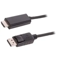 Cable Displayport 1.1 plug,HDMI plug 3M black  Qoltec-50437 50437