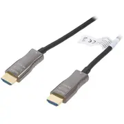 Cable Hdmi plug,both sides 30M black metal  Ak-330125-300-S