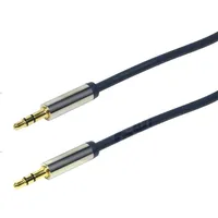 Cable Jack 3.5Mm 3Pin plug,both sides 300Mm dark blue Pvc  Ca10030