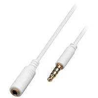 Cable Jack 3.5Mm 4Pin socket,Jack 3,5Mm plug 0.5M white  Avk-181-050Wh 62359