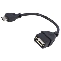 Cable Otg,Usb 2.0 Usb A socket,USB B micro plug 0.15M black  Ak-Ad-09