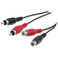 Cable Rca socket x2,RCA plug x2 1.5M black  Bqc-2Rp2Rs-0150