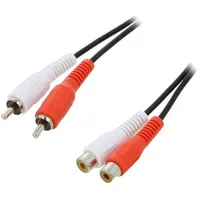 Cable Rca socket x2,RCA plug x2 5M black  Ca1037