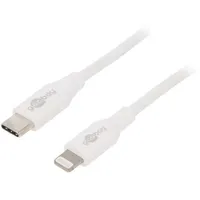 Cable Usb 2.0 Apple Lightning plug,USB C plug 0.5M white  Usbc-Light/0.5Wh 39444