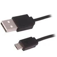 Cable Usb 2.0 A plug,USB B micro plug 1M black  Qoltec-50499 50499