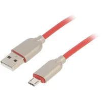 Cable Usb 2.0 A plug,USB B micro plug gold-plated 1M red  Cc-Usb2R-Ammbm-1R Cc-Usb2R-Ammbm-1M-R