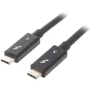 Cable Usb 3.1 C plug,both sides nickel plated 0.5M black  Ak-Usb-33