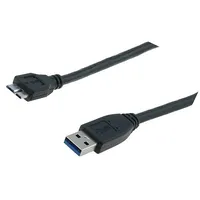 Cable Usb 3.0 A plug,USB B micro plug nickel plated 1M  Ak-300116-010-S