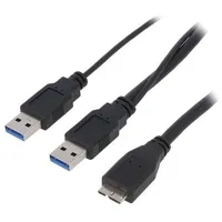 Cable Usb 3.0 A plug x2,USB B micro nickel plated  Cu0071