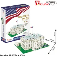Cubicfun 3D puzle Baltais Nams, Asv  C060H 6944588200602