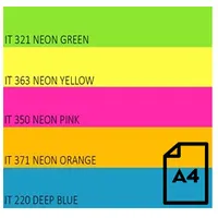 Color Neon paper Double A, 75G, A4, 100 sheets, Rainbow 4, 5 Colors  Da-Rainbow4-100 885874173209