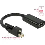 Delock Adapter mini Displayport 1.2 male with screw Gt Hdmi female 4K Active black  62640 4043619626403