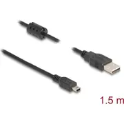 Delock Cable Usb 2.0 Type-A male Gt Mini-B 1.5 m black  84913 4043619849130