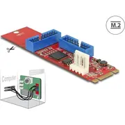 Delock Converter M.2 Key BM male to 2 x Usb 5 Gbps Pin Header  62843 4043619628438