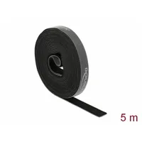 Delock Velcro tape on roll L 5 m x W 15 mm black  18384