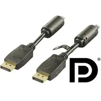 Deltaco Displayport monitor cable, Ultra Hd in 60Hz, 21.6 Gb/S, 1M, black, 20-Pin ha - / Dp-1010  201708010001 734000465048